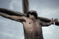 Jesus sacrifices himself on the cross