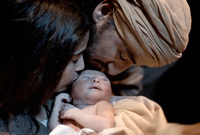 Mary, Joseph, and baby Jesu