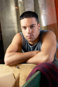 strong young man in will and body