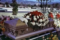 casket in cemetary