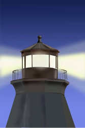 lighthouse on a rocky shore